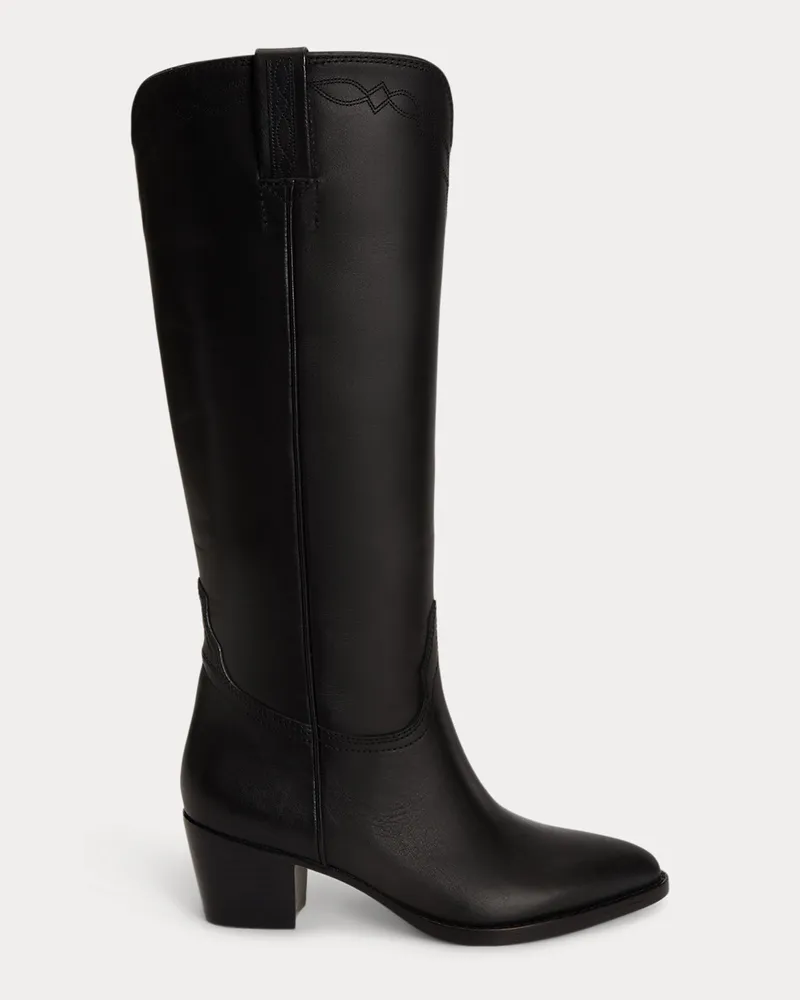 Ralph Lauren Hoher Stiefel Harpher aus Kalbsleder Black