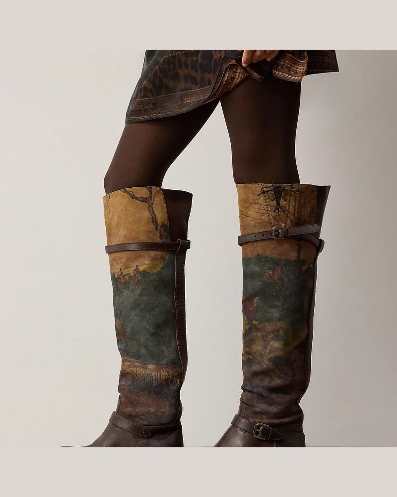 Ralph Lauren Wild- und Vachetteleder-Stiefel Waylon Brown