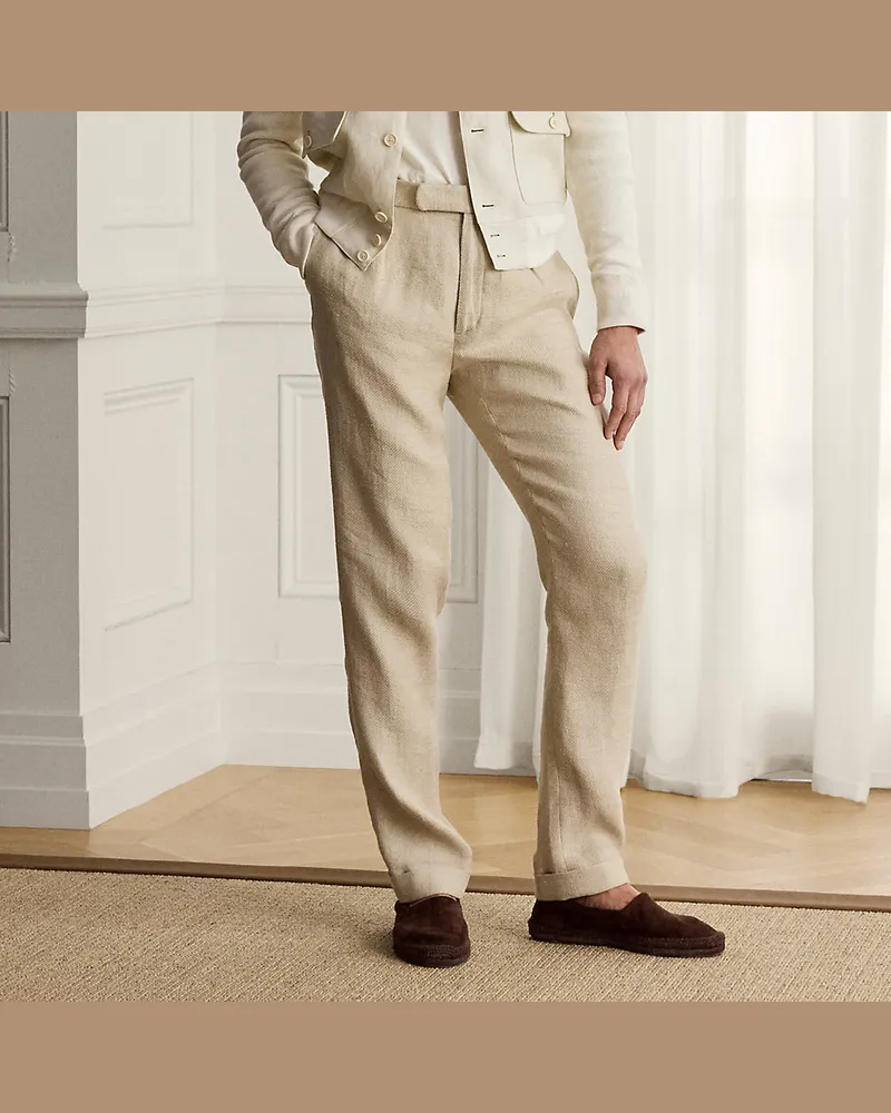 Ralph Lauren Strukturierte Hose aus Leinenmischung Brown