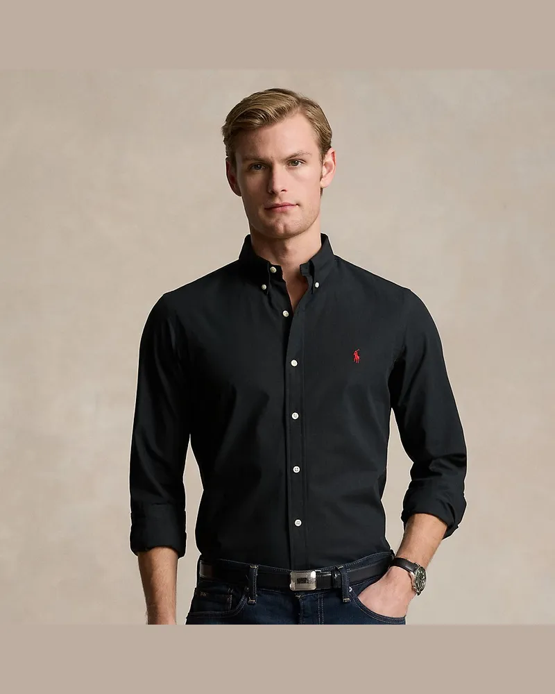 Ralph Lauren Slim-Fit-Popelinehemd mit Stretch Black