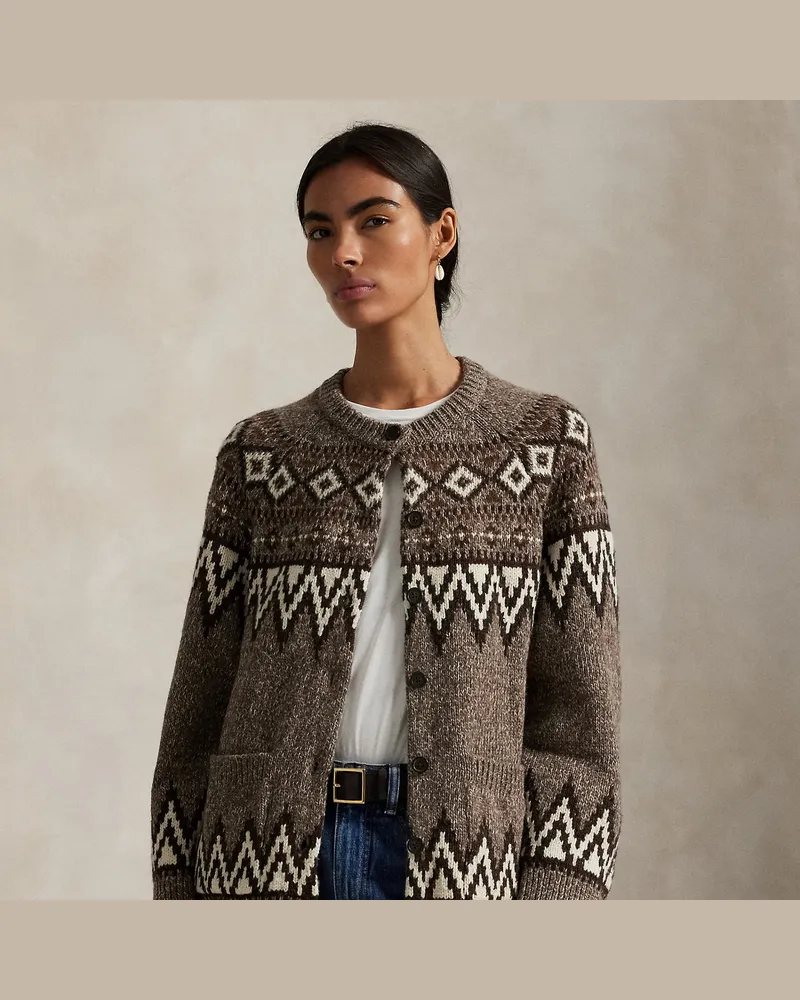 Ralph Lauren Strickjacke mit Fair-Isle-Muster Grey