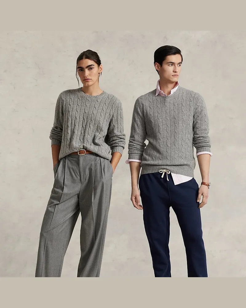 Ralph Lauren Der Kaschmirpullover mit Zopfmuster Grey