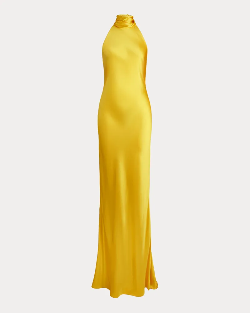 Ralph Lauren Abendkleid Chilton aus Stretchsatin Yellow