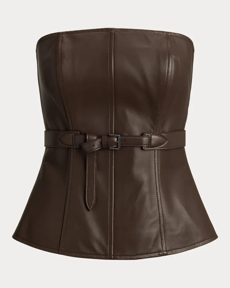 Ralph Lauren Bustier Jenevieve aus Lammleder Blue