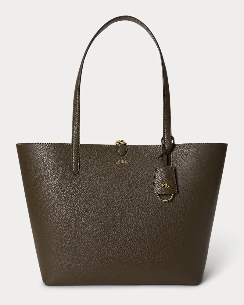 Ralph Lauren Große wendbare Kunstleder-Tragetasche Green