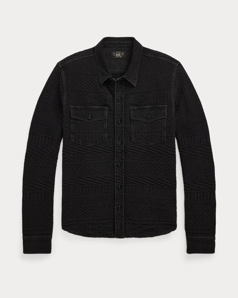 Ralph Lauren Indigoblaues Jacquard-Arbeitshemd Black