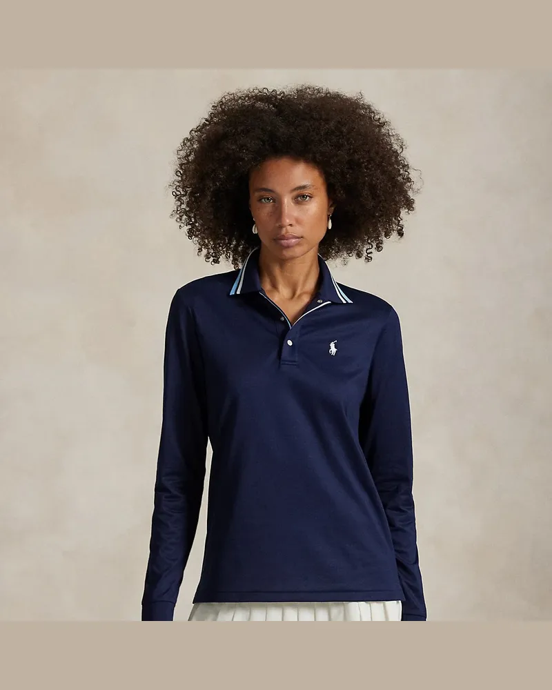 Ralph Lauren Langärmliges Tailored-Fit Poloshirt Blue