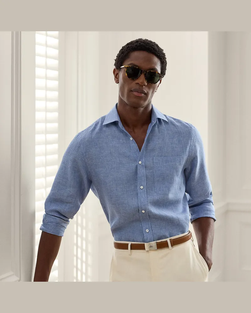 Ralph Lauren Hemd aus Leinenchambray Blue