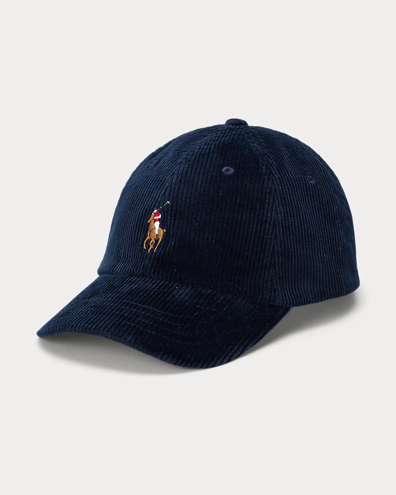 Ralph Lauren Baseballkappe aus Kordsamt Blue