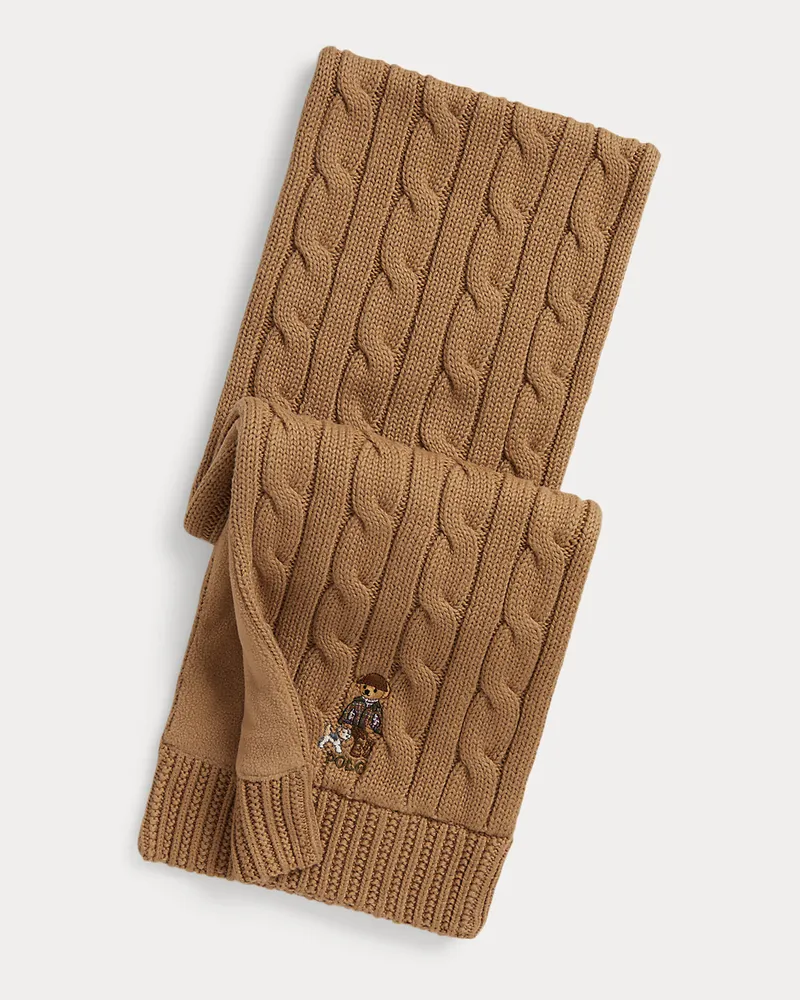 Ralph Lauren Baumwollschal mit Polo Bear Tan