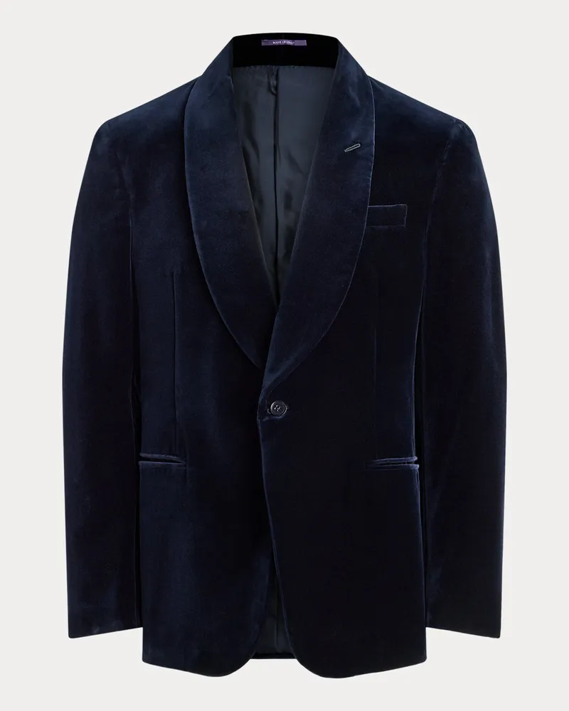 Ralph Lauren Handgeschneiderte Samtjacke Gregory Blue