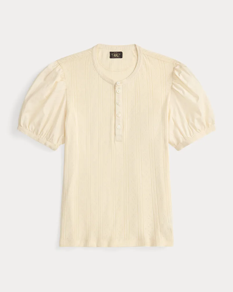 Ralph Lauren Henley-Oberteil mit Lochmuster Cream