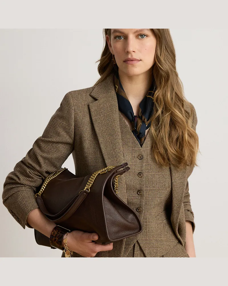 Ralph Lauren Große Narbenleder-Tragetasche Bradley Brown