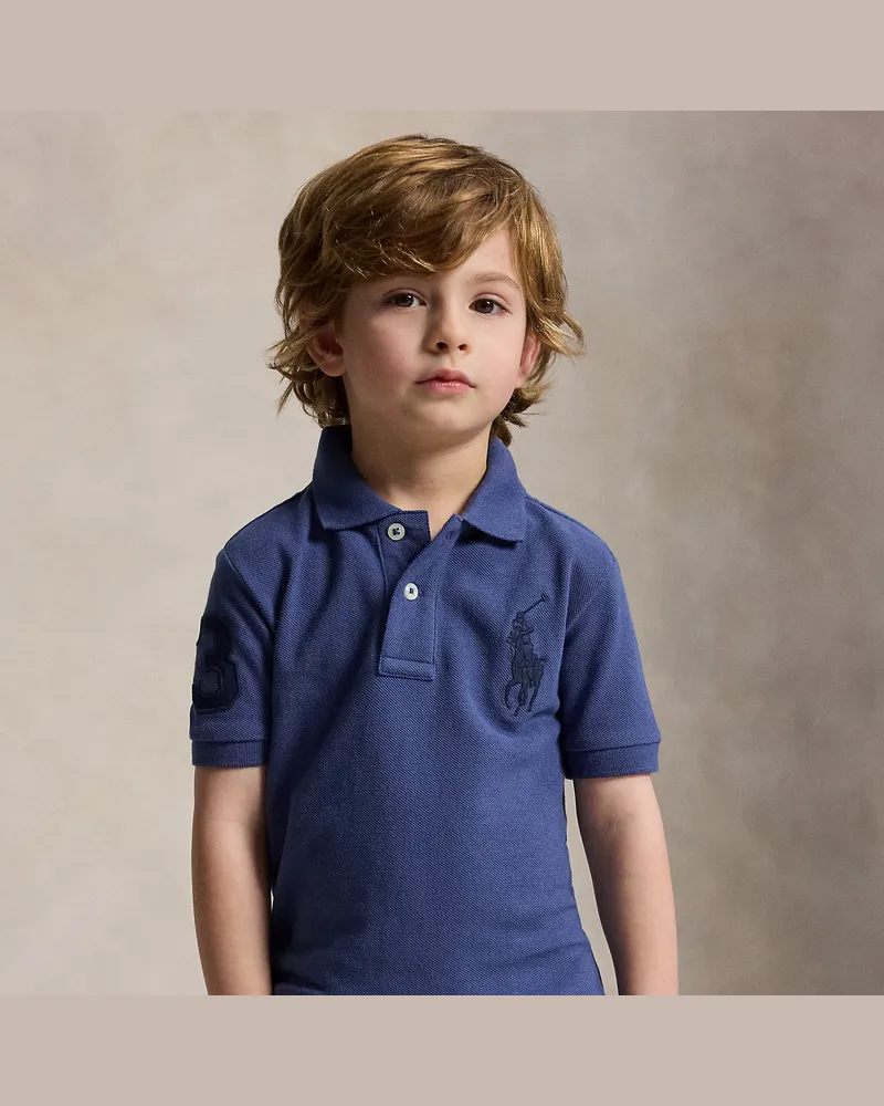 Ralph Lauren Baumwollpiqué-Poloshirt mit Big Pony Blue