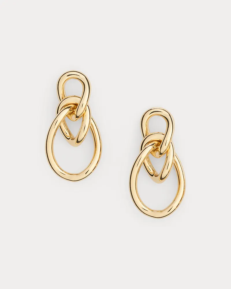 Ralph Lauren Vergoldete Ohrringe mit Kettengliedern Gold