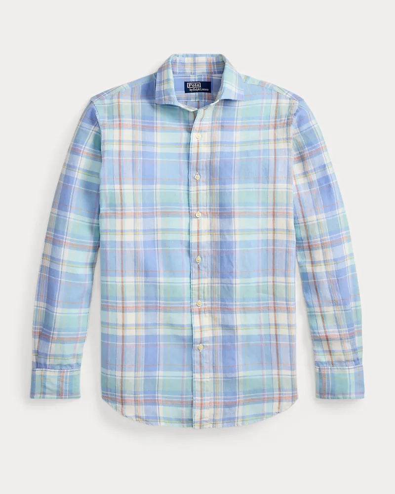 Ralph Lauren Classic-Fit Leinenhemd mit Karomuster Blue