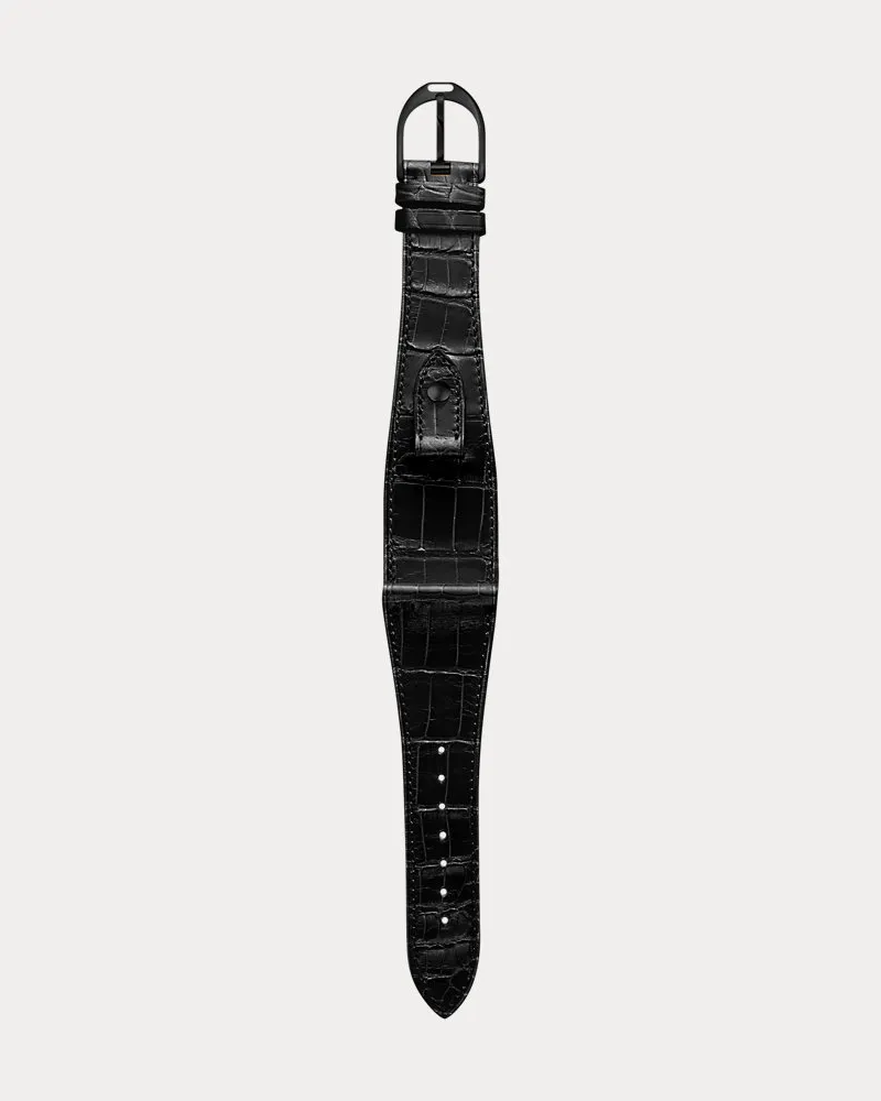 Ralph Lauren Large-Stirrup-Armband, Alligatorleder Black