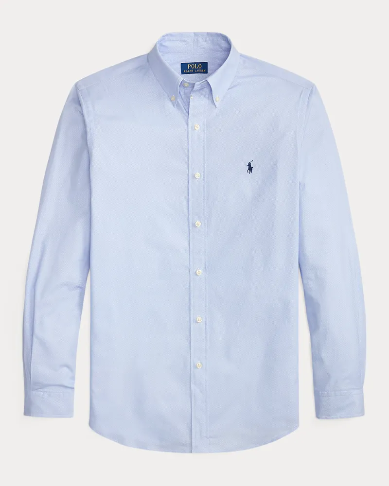 Ralph Lauren Custom-Fit Hemd aus Stretchpopeline Blue