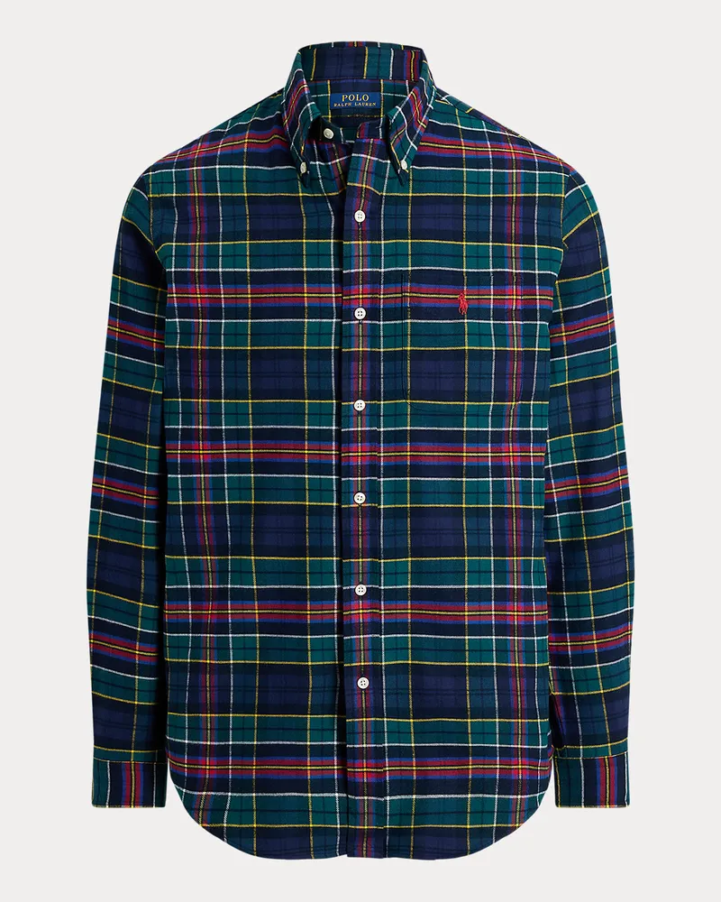 Ralph Lauren Custom-Fit Karo-Funktionshemd aus Twill Green
