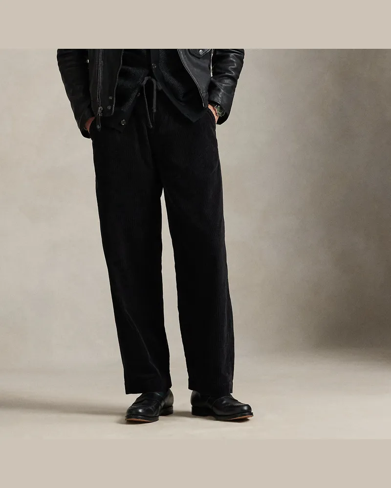 Ralph Lauren Hose Polo Prepster aus Kordsamt Black