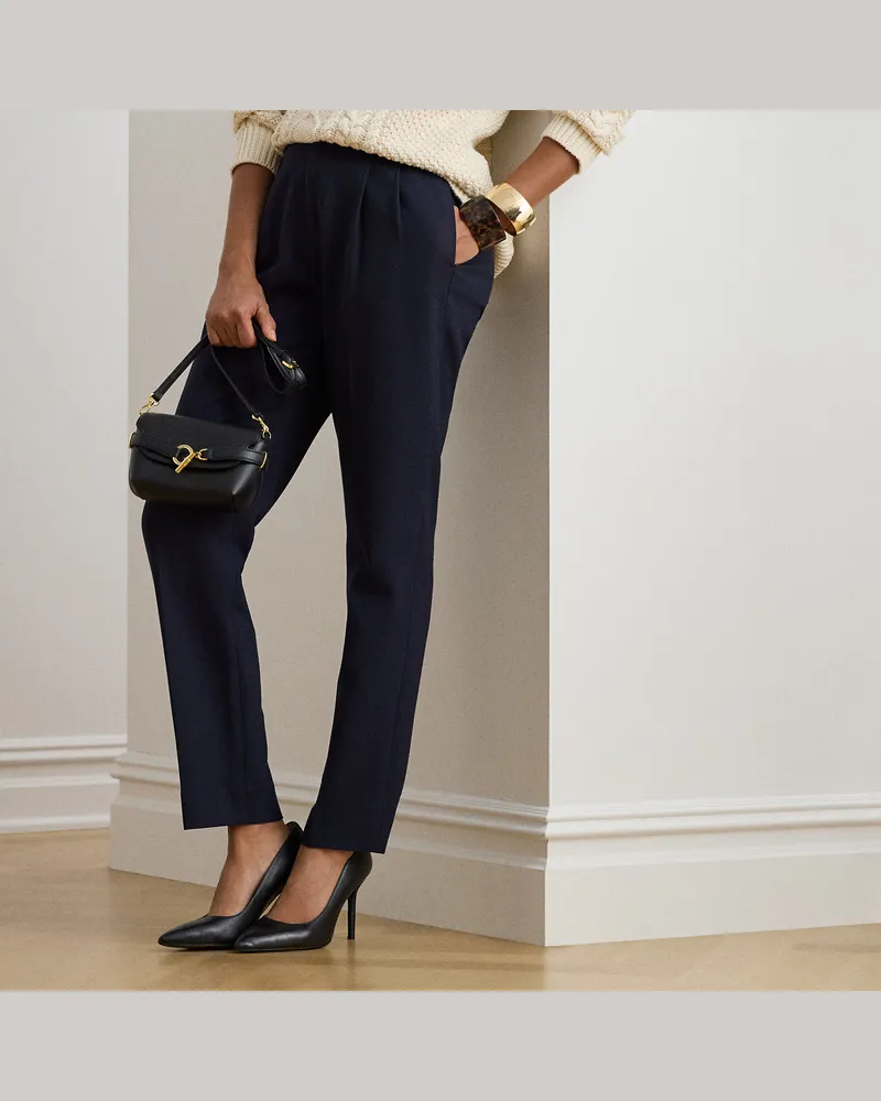 Ralph Lauren Trikotine-Bundfaltenhose im Tapered-Fit Blue