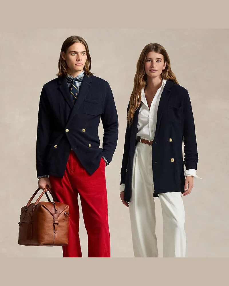 Ralph Lauren Strickblazer aus Kaschmir Blue