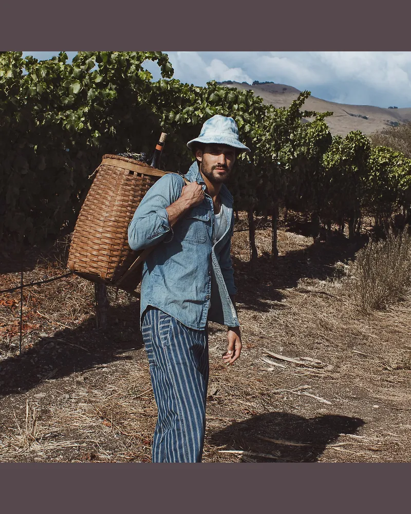 Ralph Lauren Gestreifte Hose aus indigoblauem Denim Blue