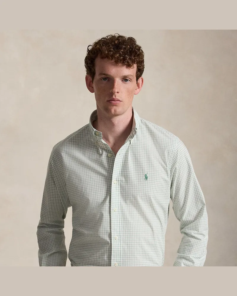 Ralph Lauren Kariertes Custom-Fit-Hemd aus Popeline Green