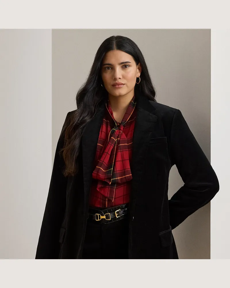 Ralph Lauren Plus Größen - Blazer aus Stretchsamt Black
