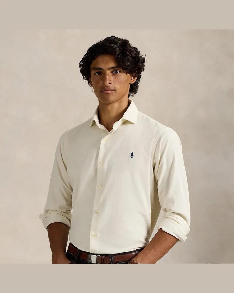 Ralph Lauren Custom-Fit Hemd aus Kordsamt Cream