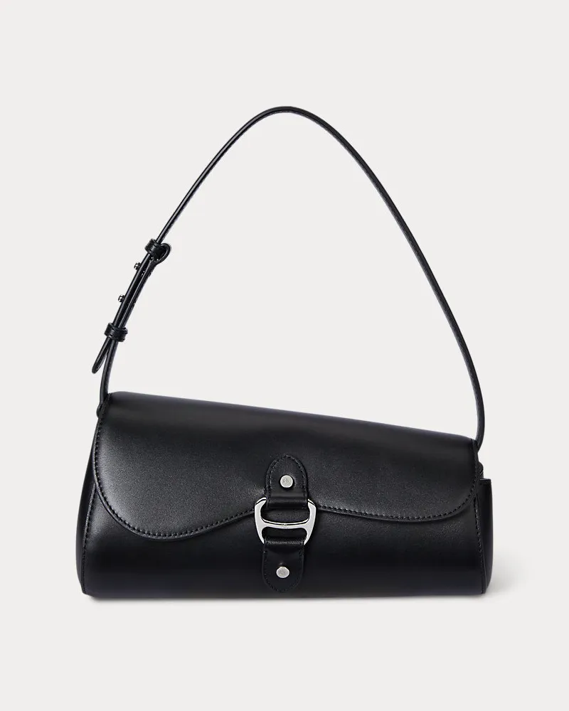 Ralph Lauren Mittelgroße Ledertasche Tasha Black