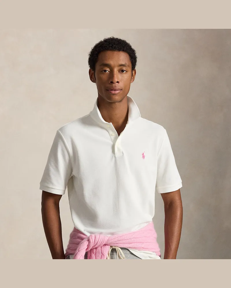 Ralph Lauren Stretchpiqué-Poloshirt mit Pink Pony White