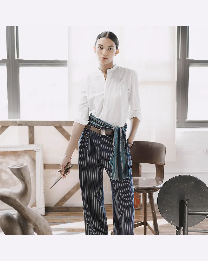Ralph Lauren Doppellagige Hose mit Nadelstreifen Blue