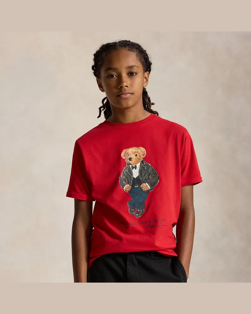 Ralph Lauren Baumwolljersey-T-Shirt mit Polo Bear Red
