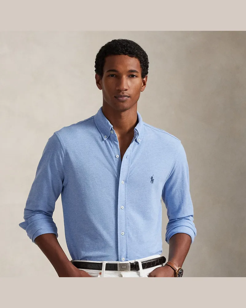 Ralph Lauren Federleichtes Piqué-Hemd Blue