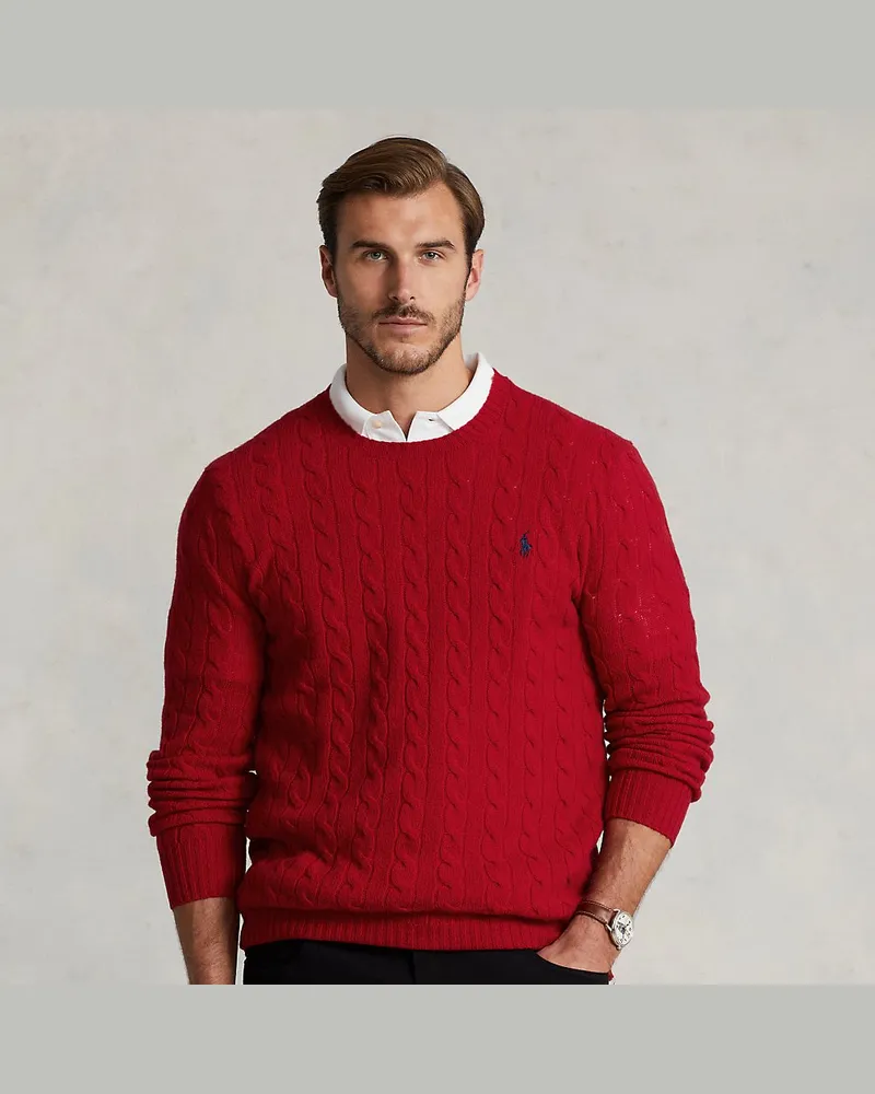 Ralph Lauren Große Größen - Woll-Kaschmir-Pullover mit Zopfmuster Red