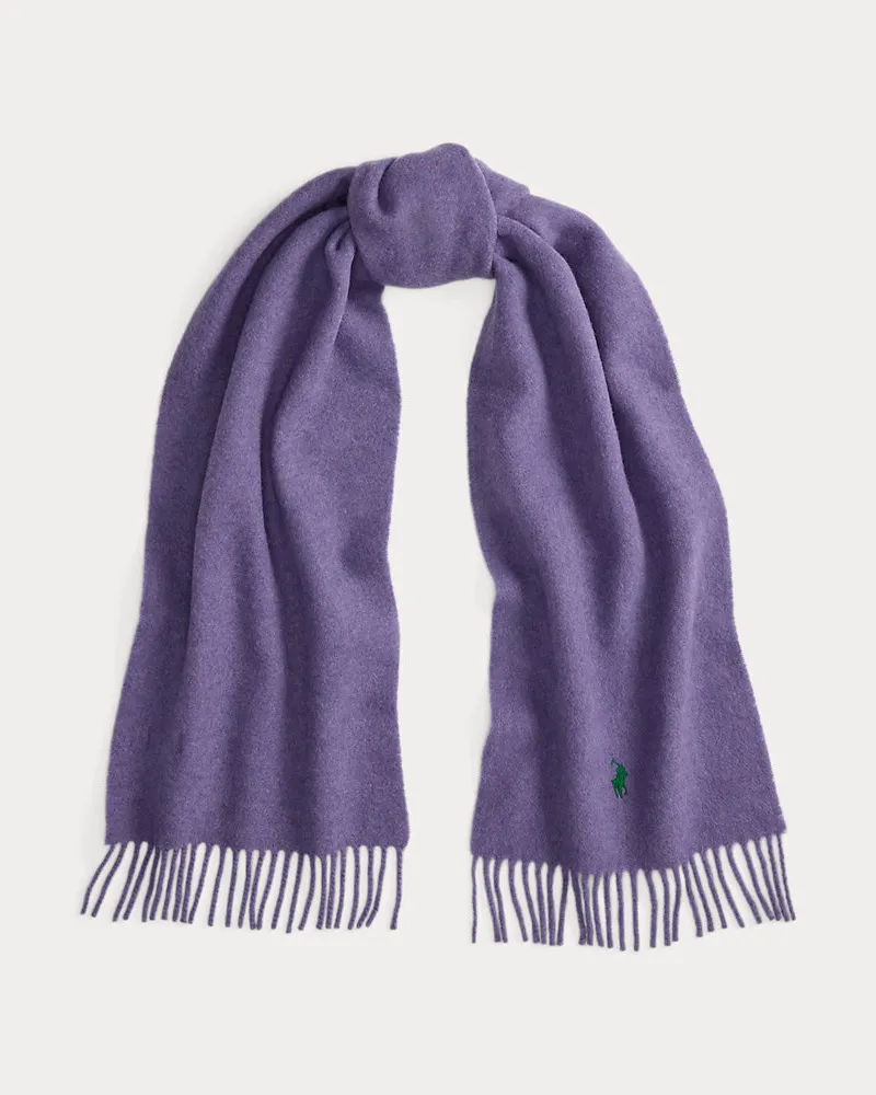 Ralph Lauren Wollschal mit Fransenbesatz Purple