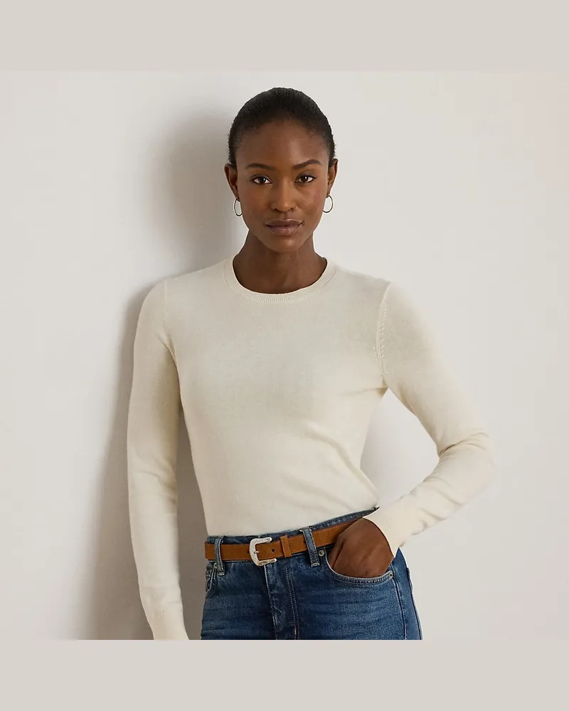 Ralph Lauren Pullover aus Baumwollmischung Cream