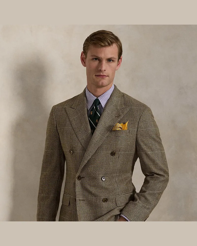 Ralph Lauren Karierte Tailored-Fit Polo-Anzugjacke Brown