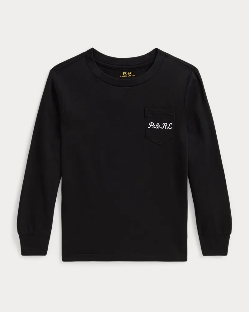 Ralph Lauren Langarm-T-Shirt mit Polo Bear Black
