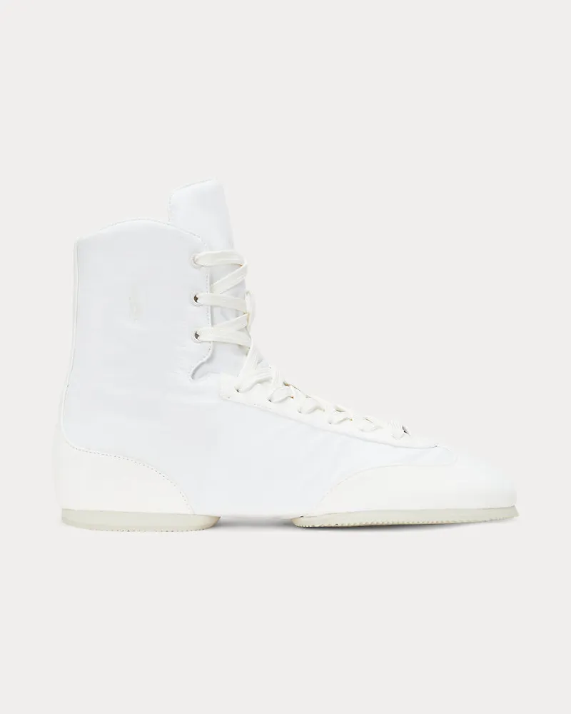 Ralph Lauren Hoher Ballerina-Sneaker mit Pony White
