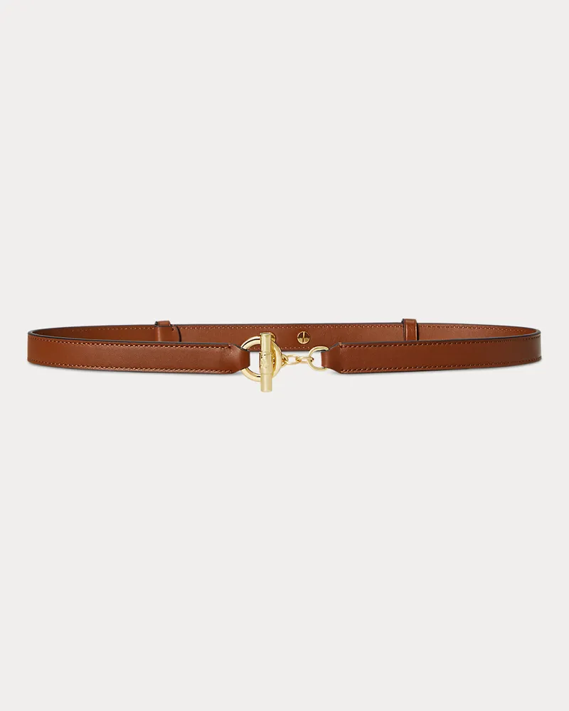 Ralph Lauren Schmaler Knebelgürtel aus Leder Brown