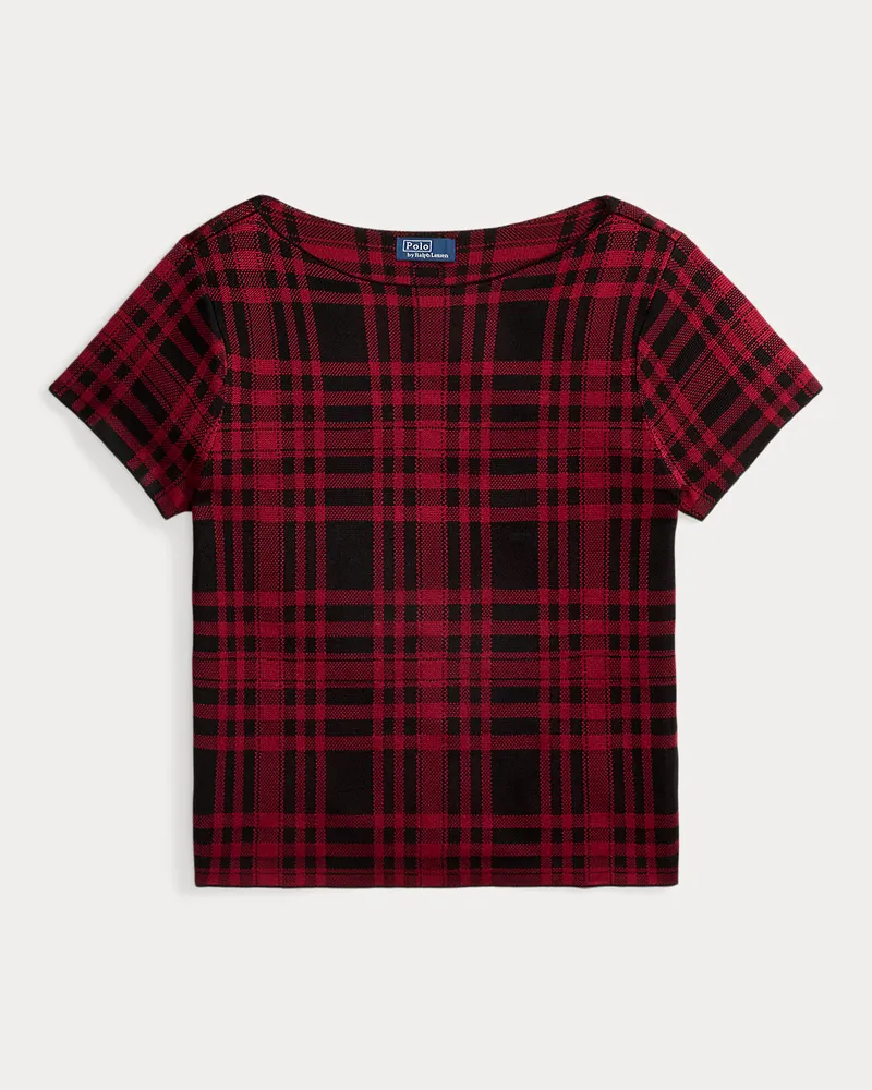 Ralph Lauren Karierter Kurzarmpullover Black