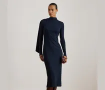 Rippenstrickkleid mit Schalbesatz