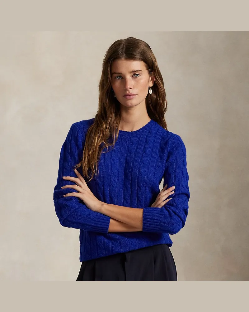 Ralph Lauren Kaschmirpullover mit Zopfmuster Blue