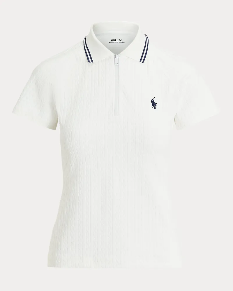 Ralph Lauren Jacquard-Poloshirt mit Zopfmuster White