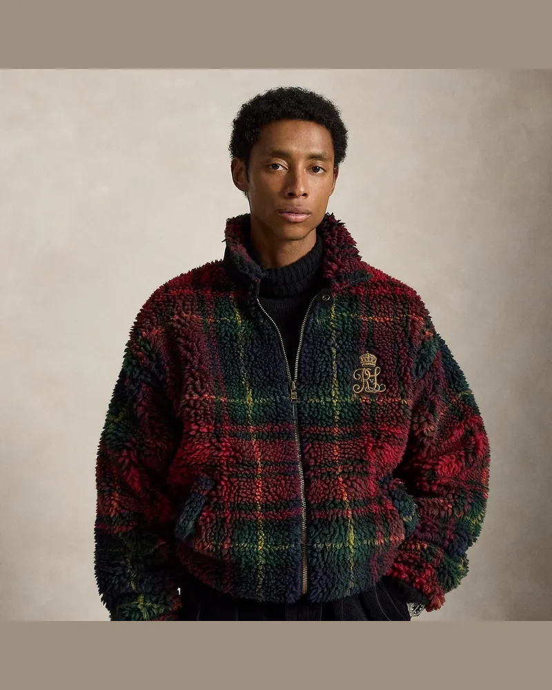 Ralph Lauren Relaxed-Fit Fleecejacke mit Karomuster Red
