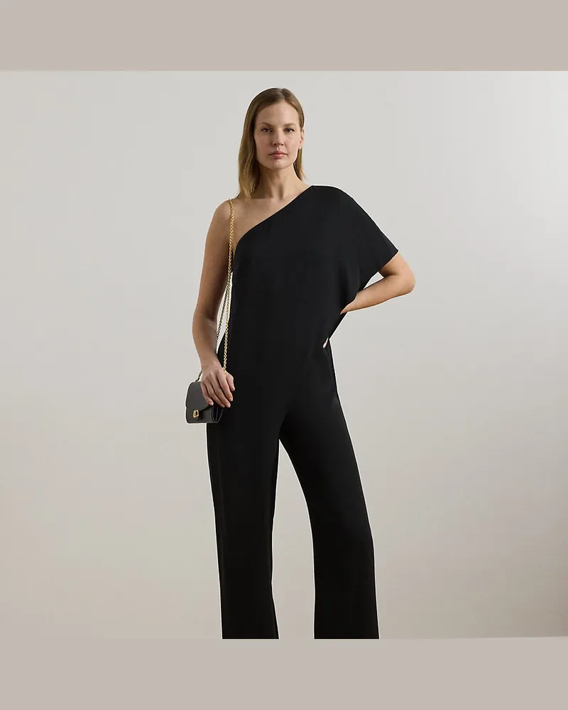 Ralph Lauren Einschultriger Jumpsuit mit Cape Black