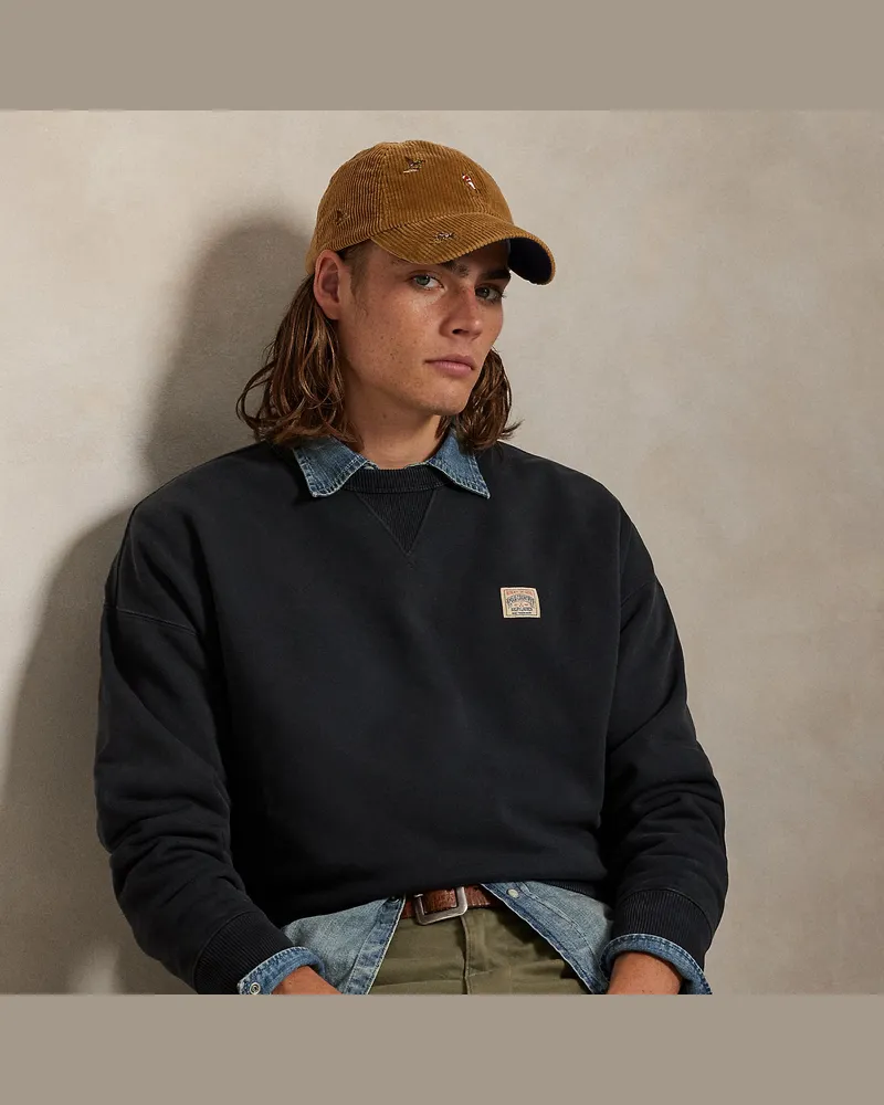 Ralph Lauren Relaxed-Fit Loopback-Fleece-Sweatshirt Black
