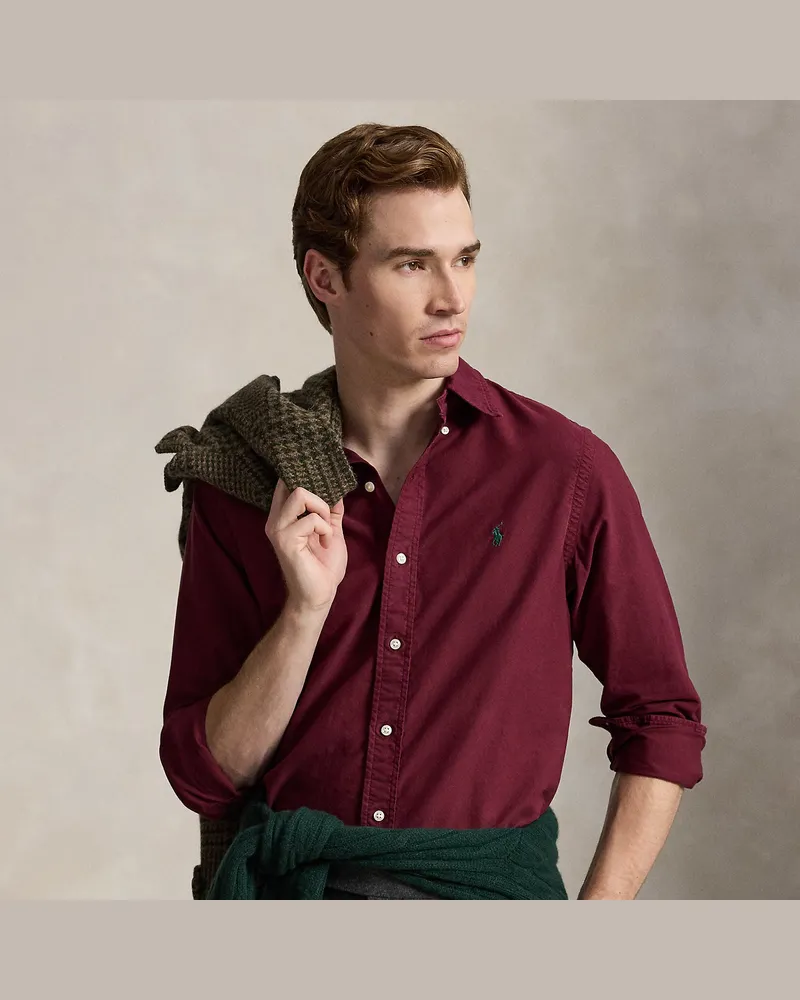 Ralph Lauren Gefärbtes Custom-Fit Oxfordhemd Red